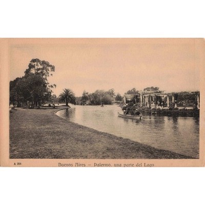 Vintage Buenos Aires Argentina Postcard Palermo Lake Una Parte Del Lago A 204