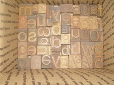 Big Lot of 200+ Wooden Block Printing Letters Numbers and Punctuation