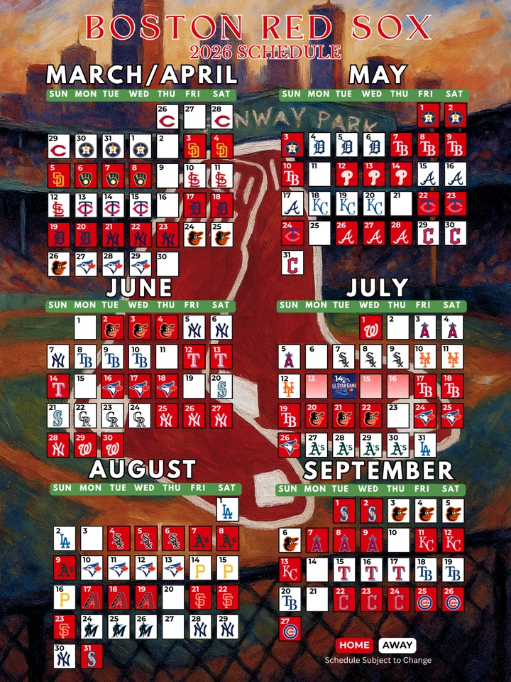 2026 Major League Baseball Team Schedule Magnets 4" X 6" (Choose Your Team) - Image 2 of 4