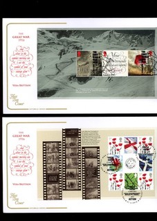 2016 The Great War 1916 Prestige Booklet Panes Cotswold FDCs.