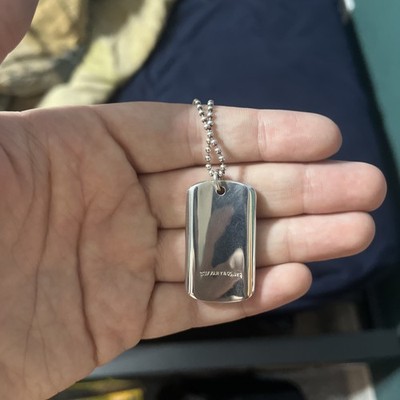Tiffany & Co. Sterling Silver 1837 Dog Tag Pendant on a 31'' Chain