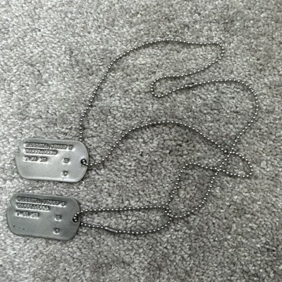 US Military Dog Tags Jesse Barreda US55165536 T-51 ID Tag Set Army Navy Marine