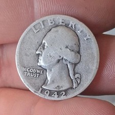 1942-D Washington Quarter Silver Circulated US Coin Denver Mint