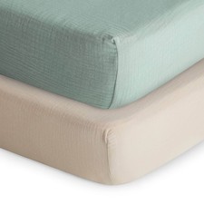 Mushie Extra Soft Muslin Crib Sheet - 2 Pack