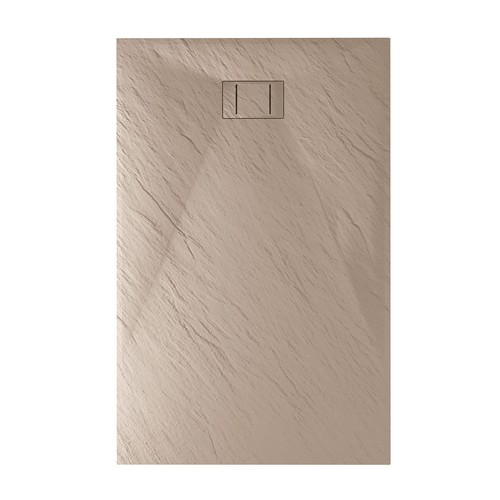 Receveur de douche extraplat 70x140x2,6cm blanc en résine minérale – antidérapant, texture ardoise - minimo résigrès ZERO_BLC_70140