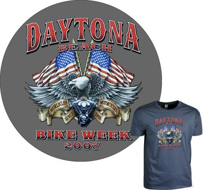 Motorrad  T-Shirt  Herren Adler Daytona Bikertreffen USA Reise Event Biker *4114
