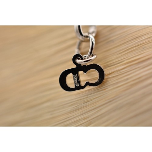 Christian Dior Vintage Bow Choker Necklace Logo CD Charm Leather Signed Bin2C - Picture 11 of 12