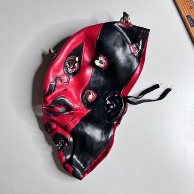 Star Wars Darth Maul Mask Rubies Costume Co 2011 Red Black Vinyl Halloween