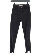 Topshop Women's Jeans W 26 in Black Cotton with Elastane, Polyester Skinny