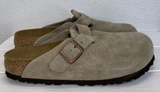 Birkenstock Boston BS Soft Bed Women's Size 6 Taupe Suede Casual Slip On Clogs