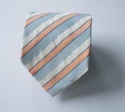Hugo Boss Tie Silk / Cotton  Made in Italy Blue / Orange / White *KD0926p