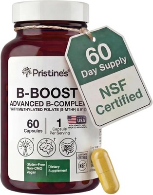 PRISTINE'S B-Boost Advanced Vitamin B Complex Capsules with Methylated Folate...