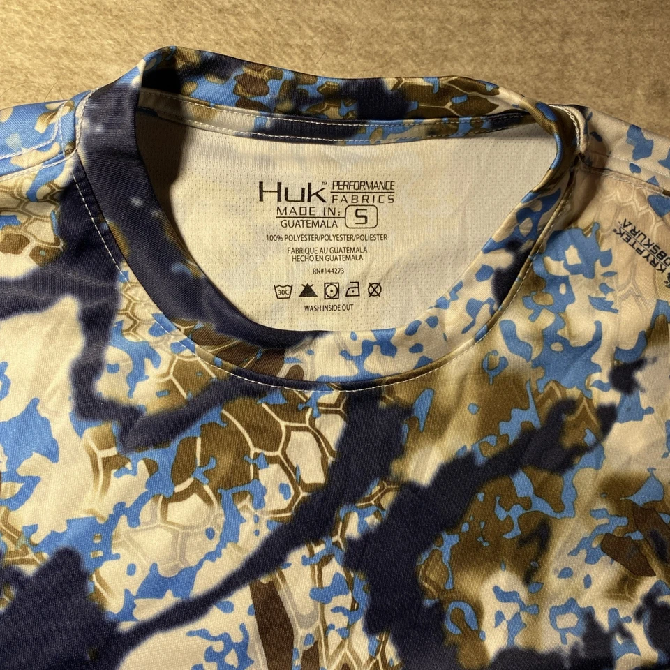 Camisa de pesca Huk Performance pequena camuflagem Kryptek Obskura - Imagem 2 de 4