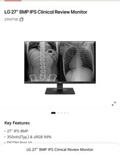 LG 27HJ712C-W 27'' IPS 8MP Clinical Review Monitor