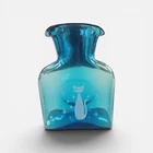 Blenko Glass 2021 Caturday Atomic Cat Etched Mini Water Bottle Limited Edition