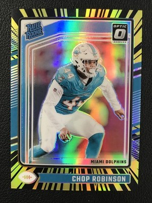 2024 Donruss Optic #219 Chop Robinson Electricity Prizm /75 Miami Dolphins