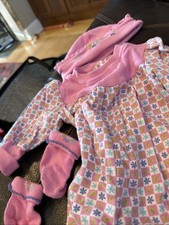 Vintage Gymboree FUN FLORALS SWEET CHIC Pink Romper Hat Socks VTG Flower