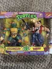 2021 Playmates TMNT 6 Figure 1990's TV Cartoon 2-Pack Michelangelo vs Bebop EXCL