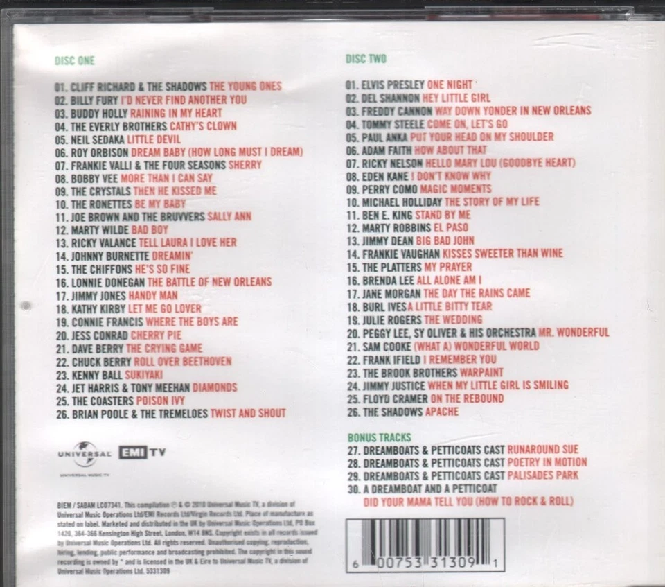 Various Artists Dreamboats And Petticoats Vier CD Europa Virgin 2010 2 Disc - Bild 2 von 2