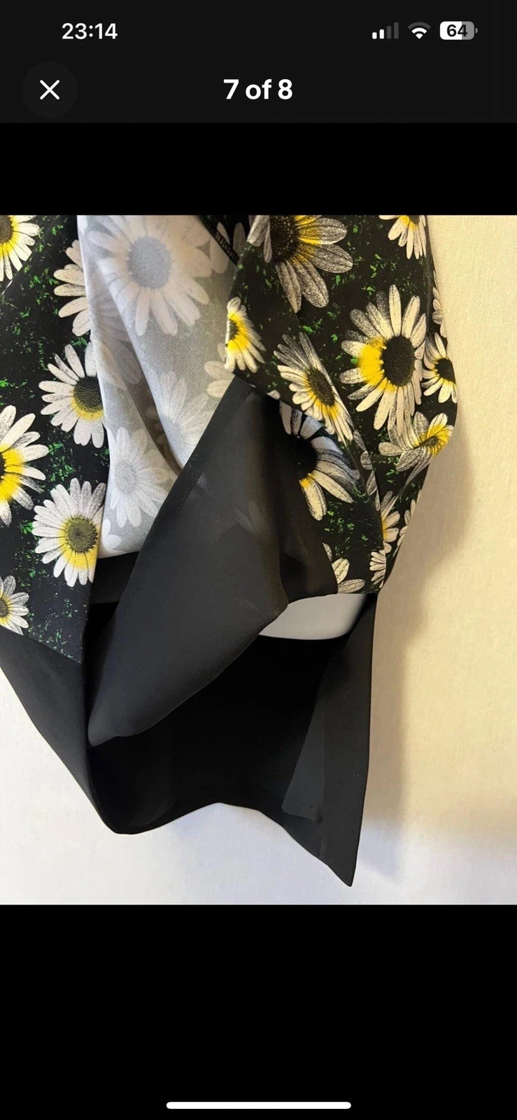 MOSCHINO Gonna da donna di design STAMPA DIGITALE FLOREALE MARGHERITA SPACCO LATERALE UK 8 XS