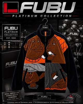 Vintage 90 s FUBU Platinum Collection 2 Piece Velour Track Suit Street Baggy  