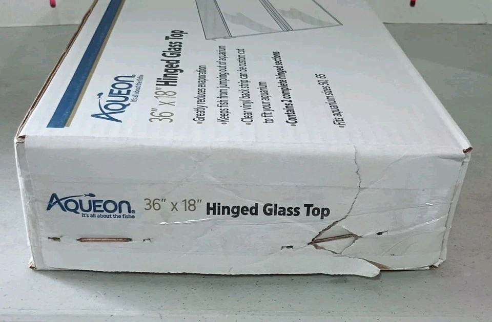 Aqueon Hinged Glass Tops, 36"x18" Hinged Glass Aquarium Top, Clear Made In USA - Image 2 of 4