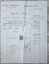 ?? INVOICE STATEMENT company PERIN AMEDEO CODIGNANO 1962 ??