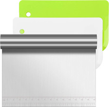 Vicloon Teigkarte Set, 3 Stück Edelstahl Teigschneider, Kunststoff Teigschaberka