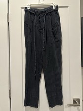 Free People Washed Black Cargo Trousers with Drawcord Size Small