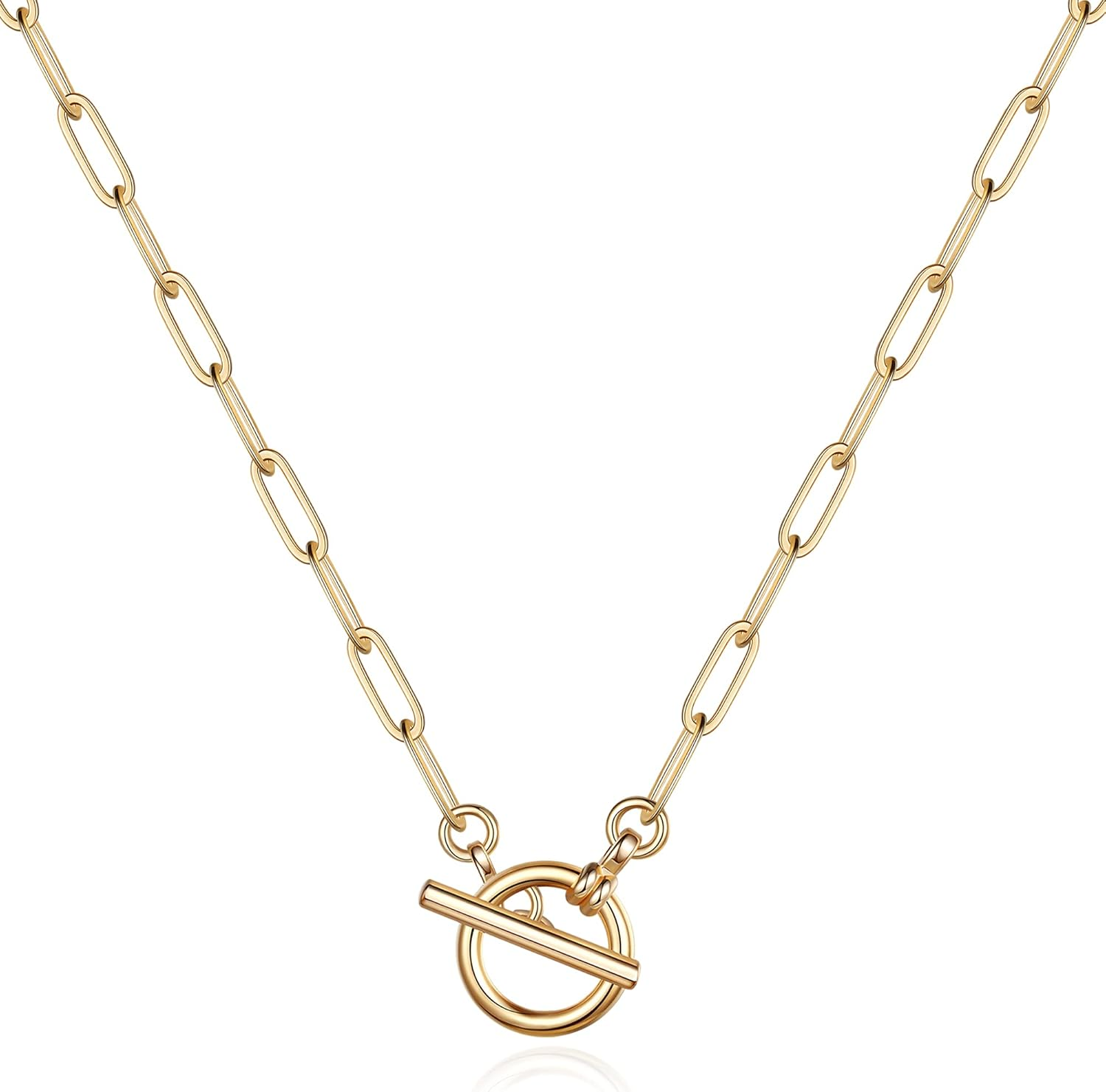 14K-Gold-Plated Necklaces for Women - Lock Evil Eye Medallion Vintage Coin Neckl