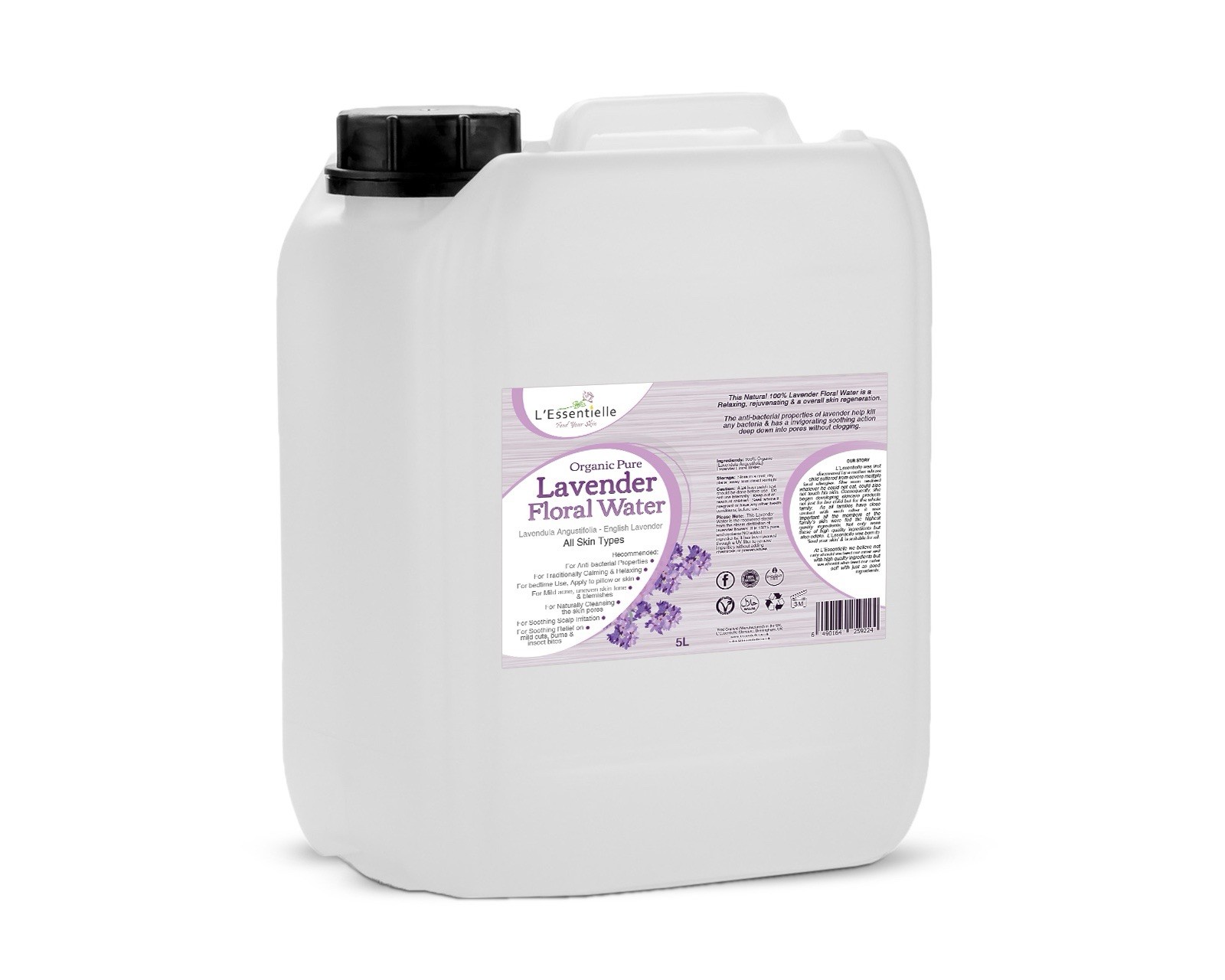 Organic Lavender Floral Water 5 Litre REFILL hydrosol English Lavender Flowers