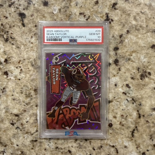 2025 PANINI ABSOLUTE PURPLE KABOOM! VERTICAL #29 SEAN TAYLOR PSA 10