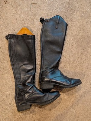 Shires Moretta Gianna Leather Field Boots Black US 8 Regular Calf
