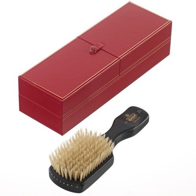 Kent Handmade Mens Ebony Pure White Bristle Hairbrush