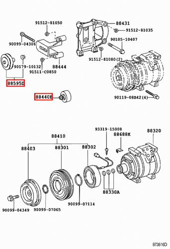 Genuine LandCruiser FZJ80 FZJ79 FZJ78 FZJ76 1FZ Air Conditioner Idler Pulley - Picture 19 of 20