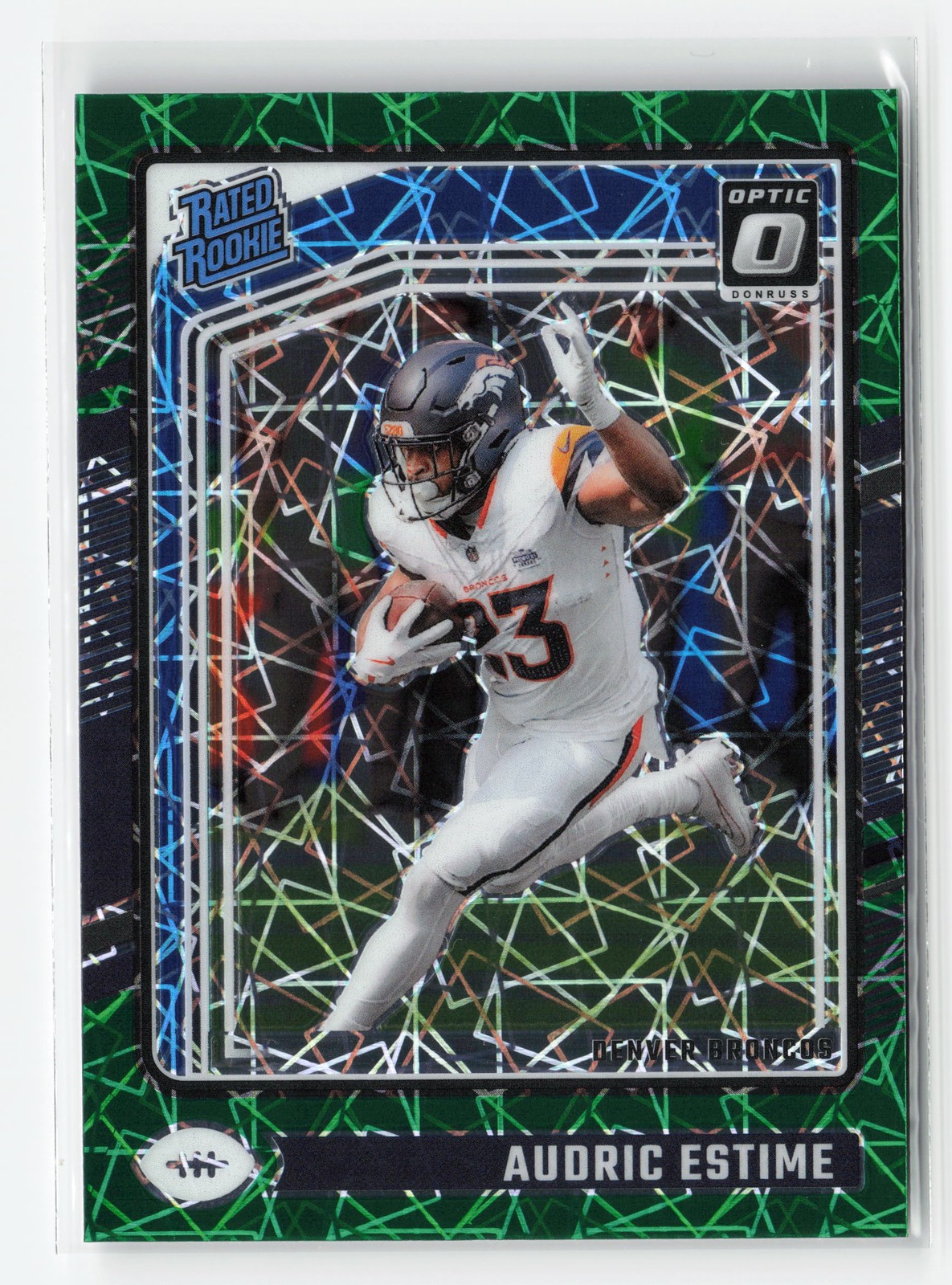 AUDRIC ESTIME #206 RC 2024 PANINI OPTIC RC GREEN VELOCITY BRONCOS