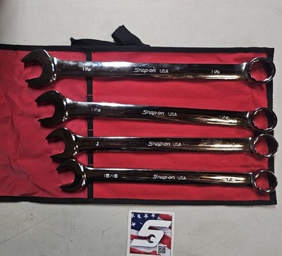SNAP ON TOOLS US SOEX704 4 Pc 12-Point Flank Drive Plus Wrench Set 15/16-1-1/8 