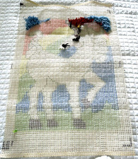 Latch Hook Kit VTG Unicorn Wall Rug Cut Yarn Craft Started No Pic/Instructions