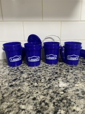 4 Lowe's Mini Bucket Pink w/ Lid RARE Lot of 5 SET SHIPS TODAY