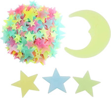 Leuchtende Sterne Wandsticker Im Dunkelen Selbstklebend 101 Stück 3D Mond
