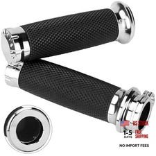 New Upgraded 1 Inch/25mm Motorcycle Handlebar Grips for Harley Touring silver