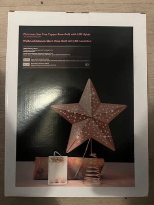 🎄 Étoile de Sapin de Noël Rose Gold avec Lumières LED 🌟 - Photo 1/4