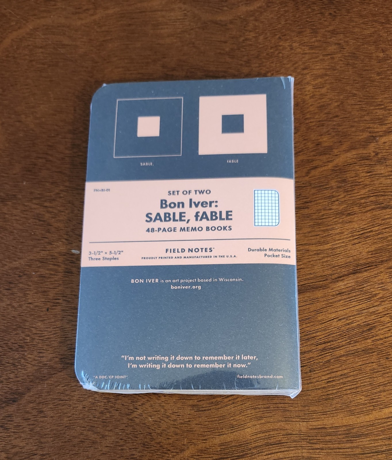 2 Pack Field Notes - Bon Iver: Sable Fable Limited Edition. Unopened