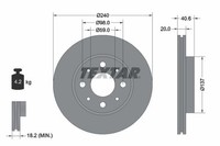 2 X Bremsscheibe Textar 92118003 FüR Fiat Panda 500 C