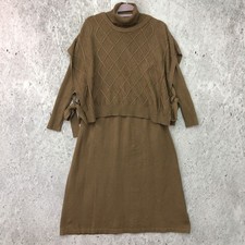 Million Carats Cable Top & Turtleneck Knit Dress Brown Size F