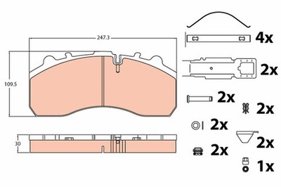 TRW Bremsbelagsatz Scheibenbremse GDB5067 für IVECO DAF SCANIA MAN NEOPLAN 75 XF