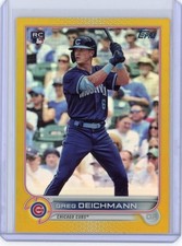 2022 Topps #395 Greg Deichmann Gold Foil Parallel Rookie Card RC Cubs. rookie card picture