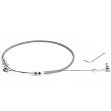 24" Univeral Throttle Cable Kit Stainless Steel Braided Adjustable Automotive 