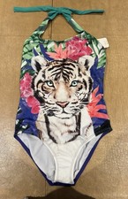 NWT Gymboree Girl Tropical Tiger 1 Pc. Swimsuit Size L 10-12 