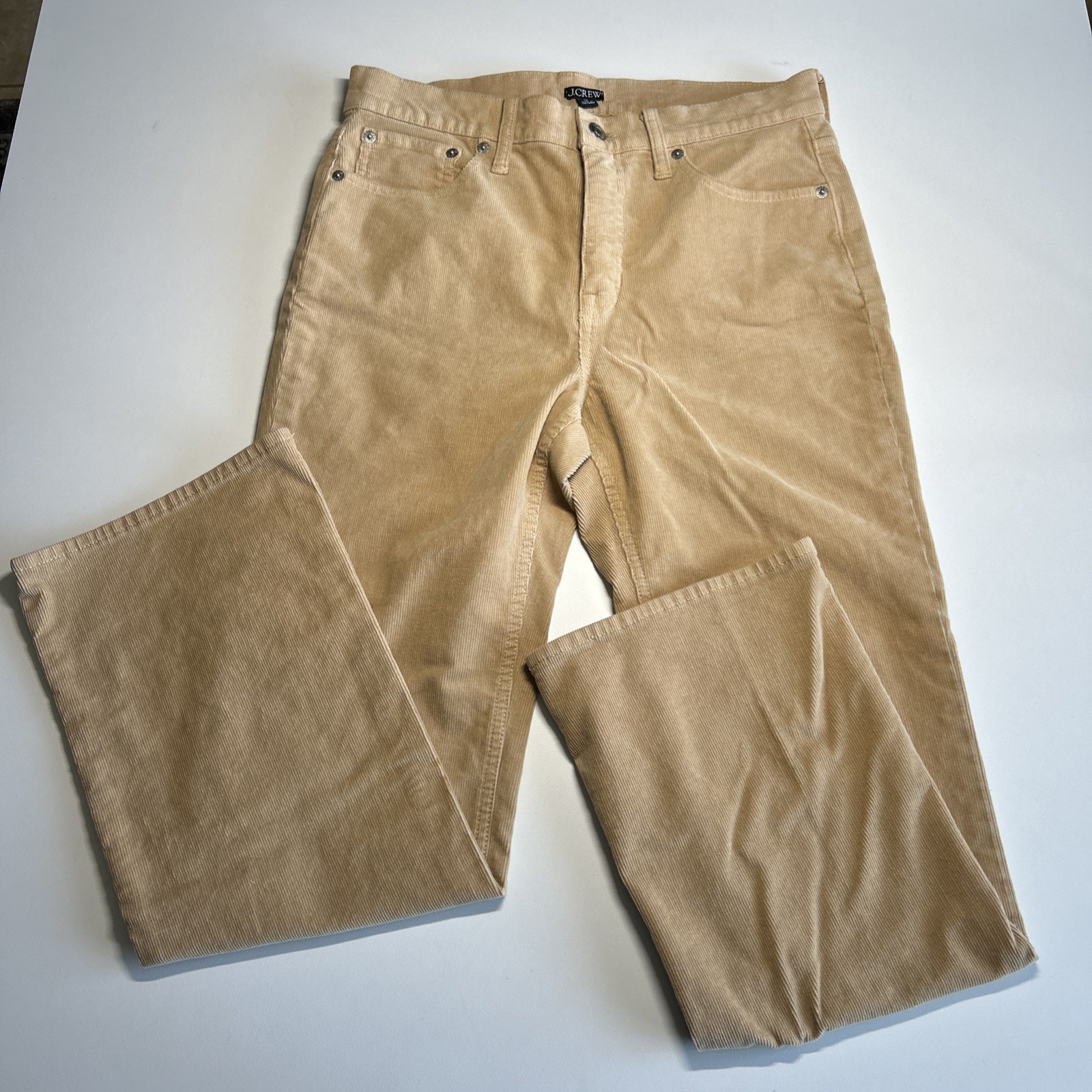 J Crew Corduroy Pants Women's Size 28 30” W Casual Straight Leg Beige Tan